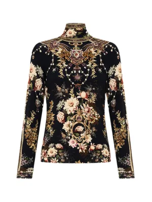 Camilla Jersey Turtleneck in Dynasty Daze