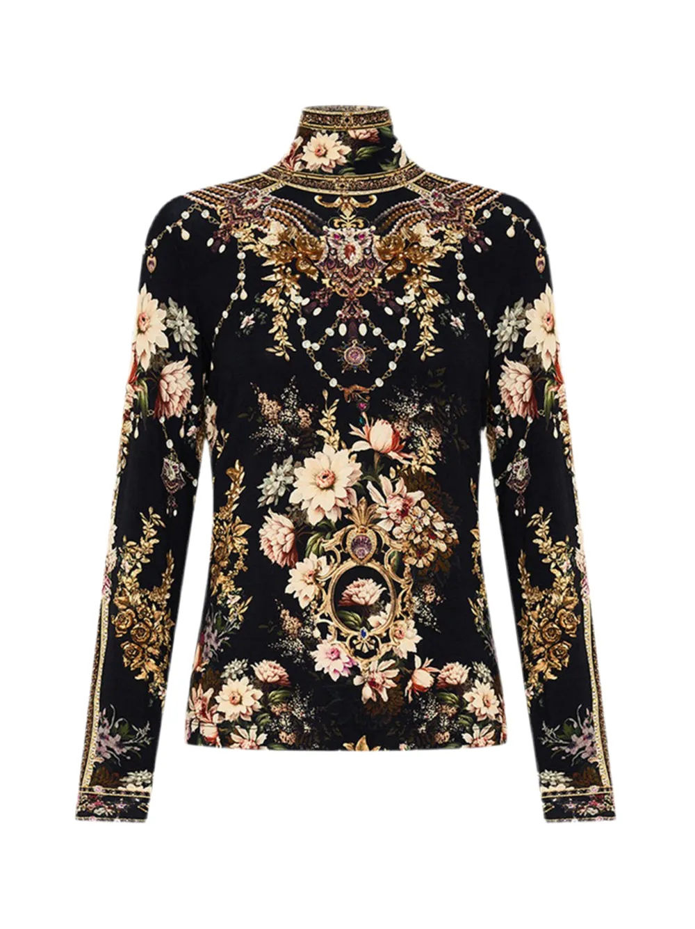 Camilla Jersey Turtleneck in Dynasty Daze