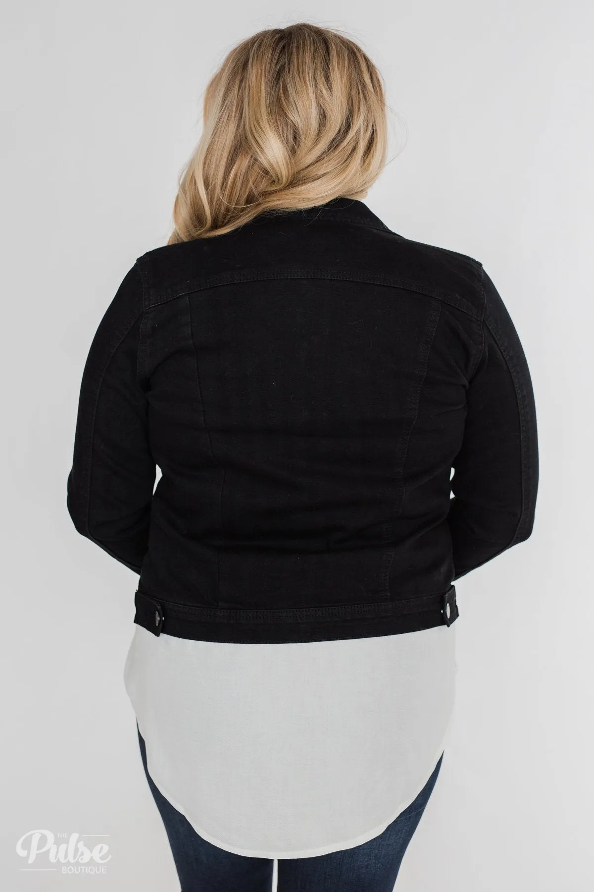 C'est Toi Non-Distressed Denim Jacket- Black