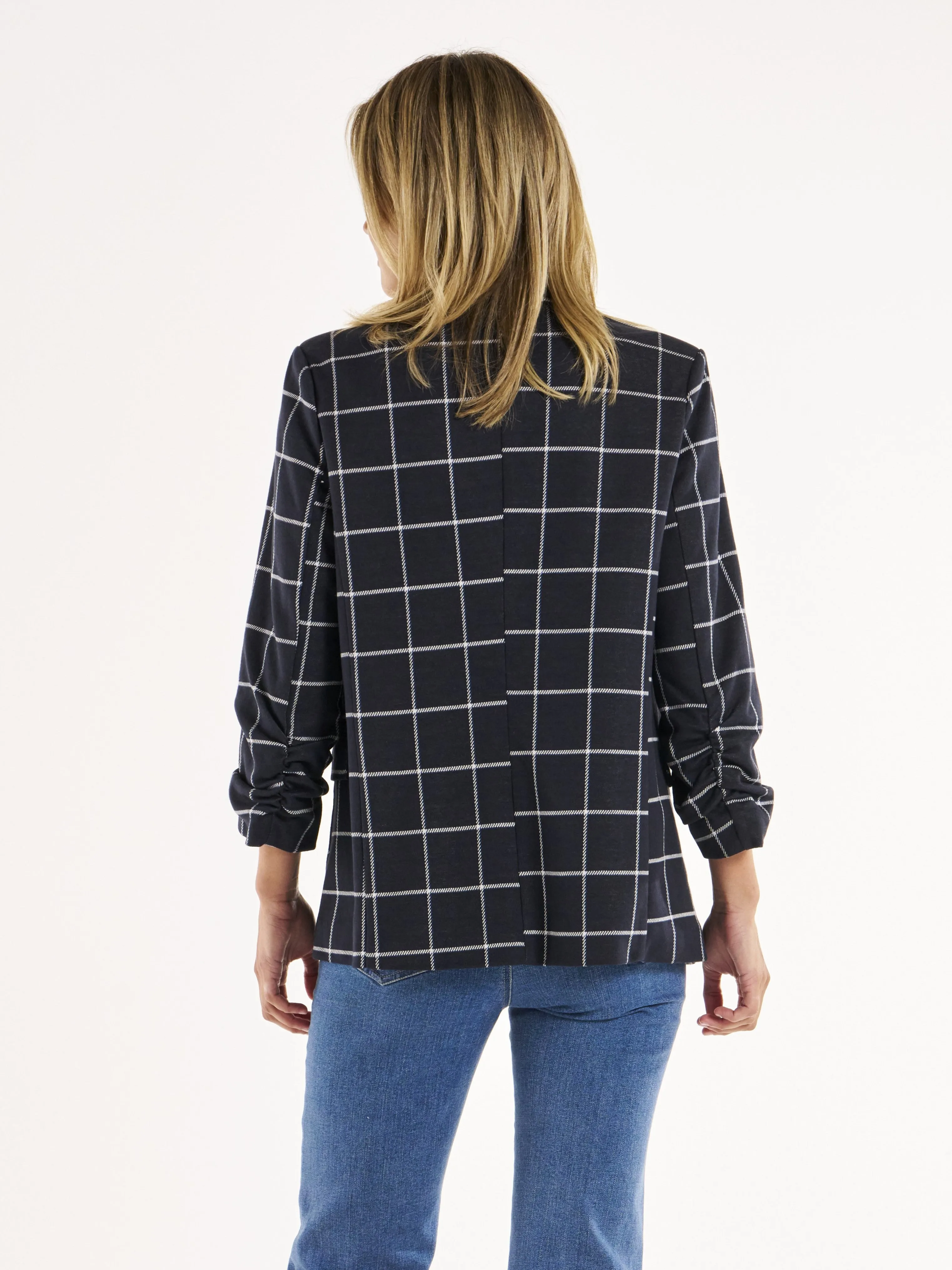 Check Jersey Blazer