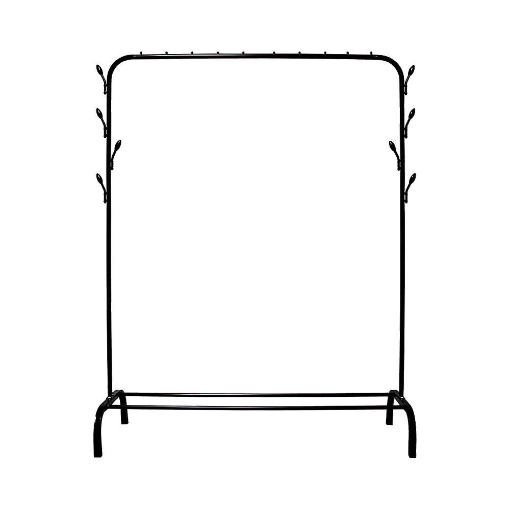 Closet Organizer Metal Garment Rack Portable Clothes Hanger Storage Shoes Rack Black