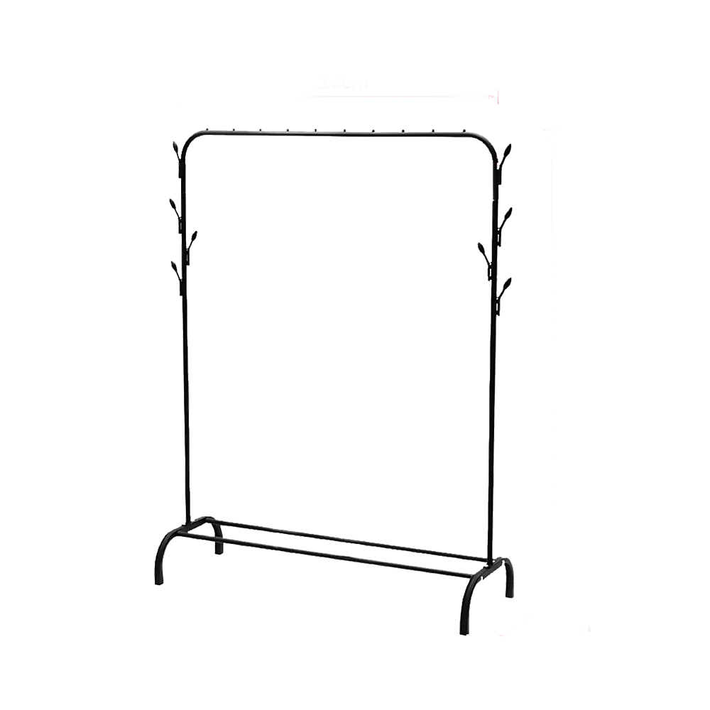 Closet Organizer Metal Garment Rack Portable Clothes Hanger Storage Shoes Rack Black