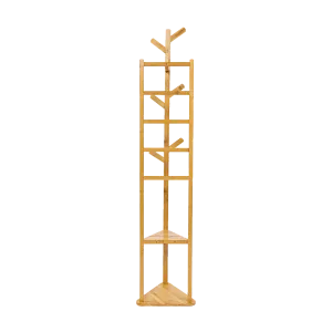 Clothes Coat Rack Garment Stand Shelf Wooden Tree Hanger Bag Hat Hook Holder