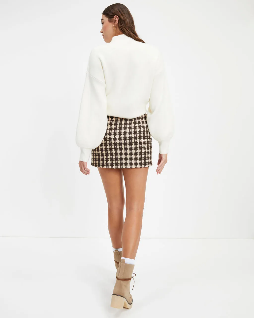 Crazy About It Tweed Houndstooth Mini Skirt