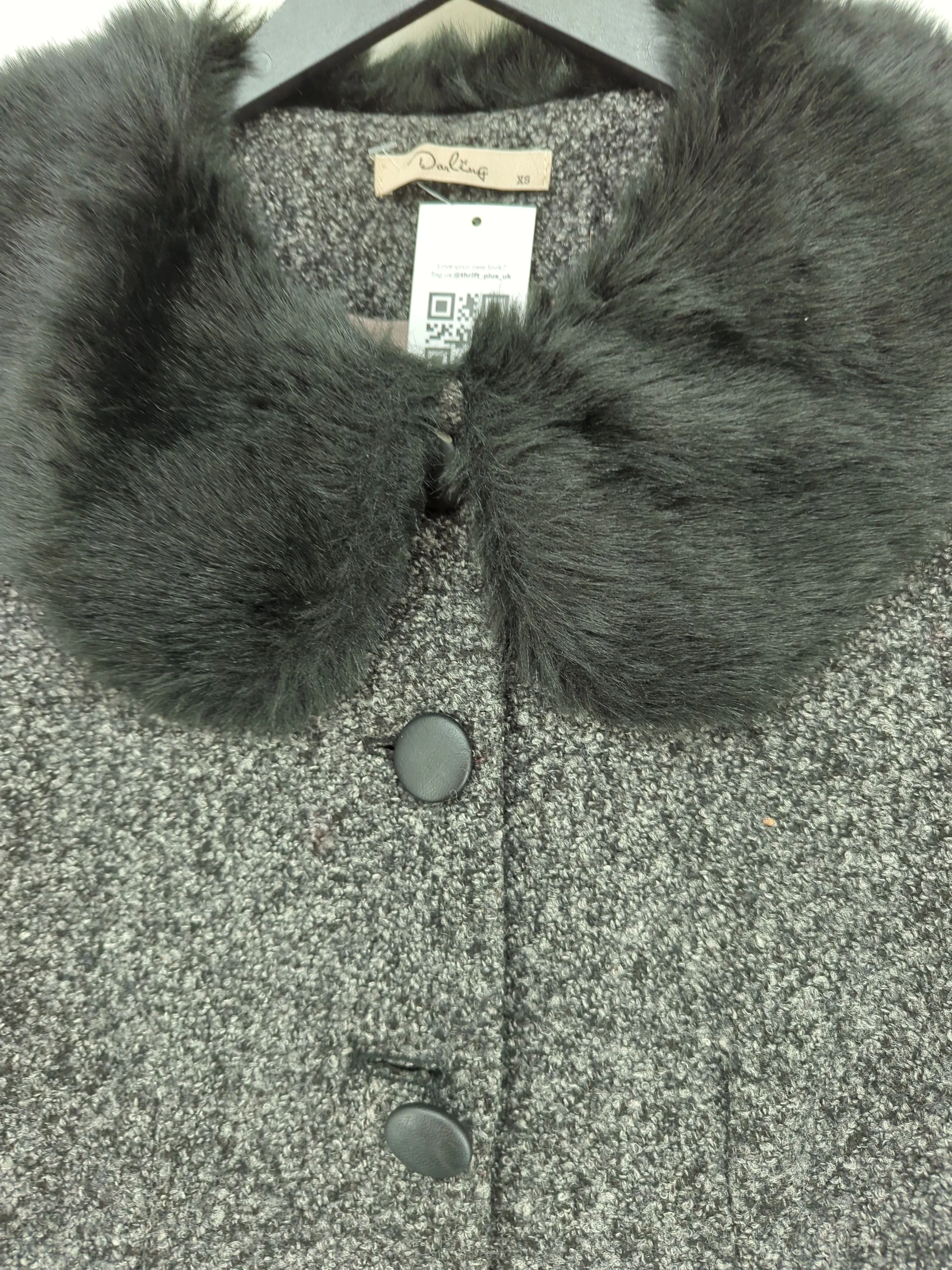 Darling Women's Coat XS Grey Wool with Polyester, Viscose