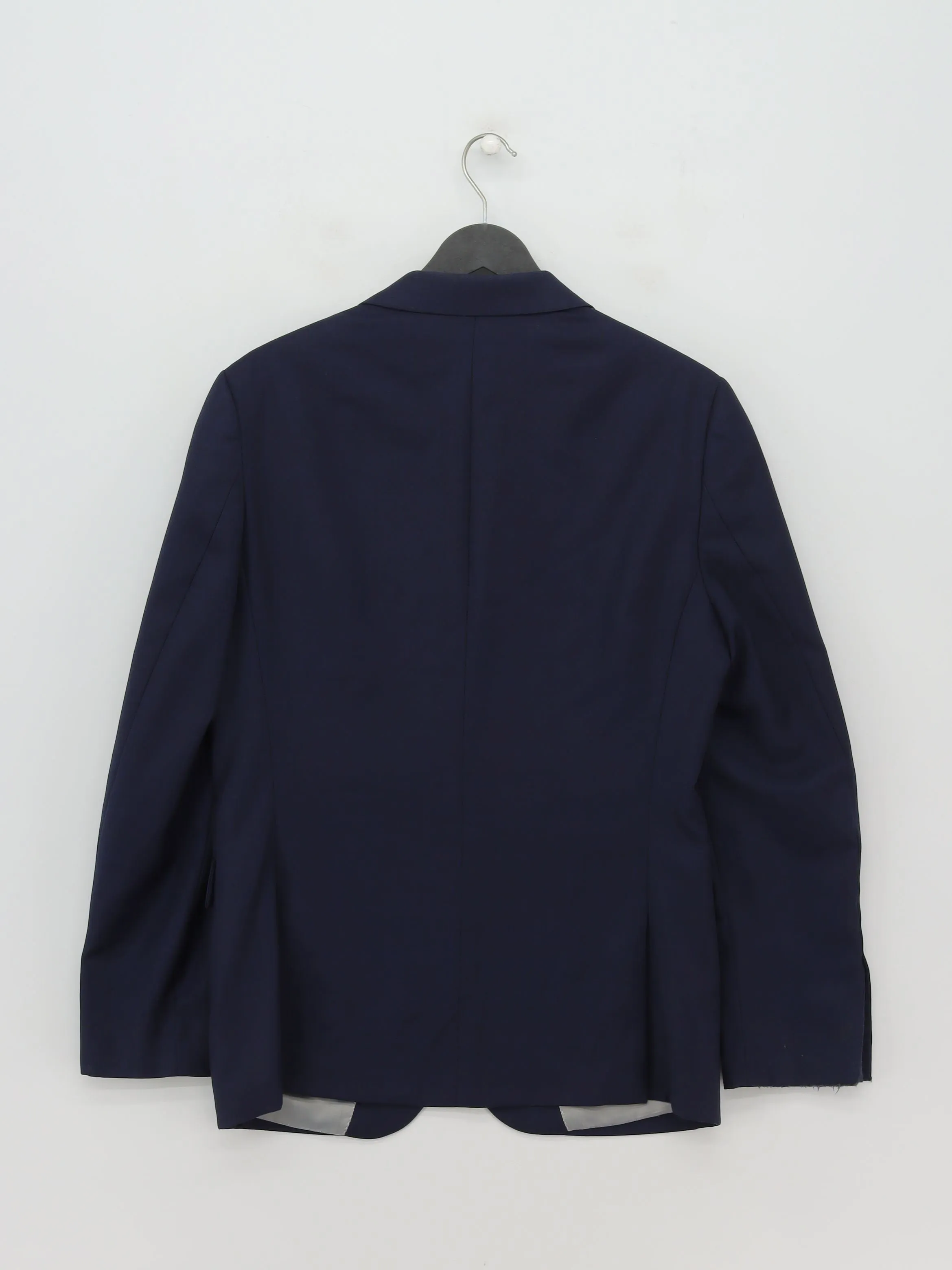 DKNY Men's Blazer Chest: 38 in Blue Wool with Polyester, Viscose