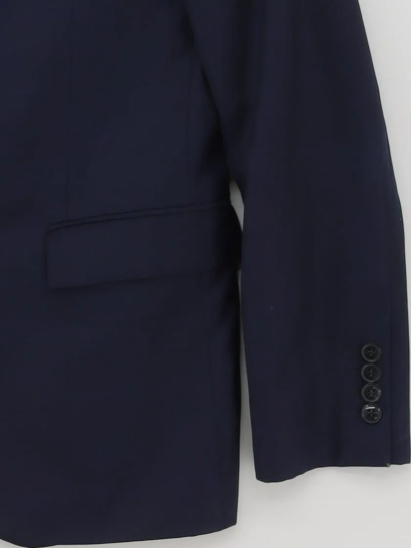 DKNY Men's Blazer Chest: 38 in Blue Wool with Polyester, Viscose