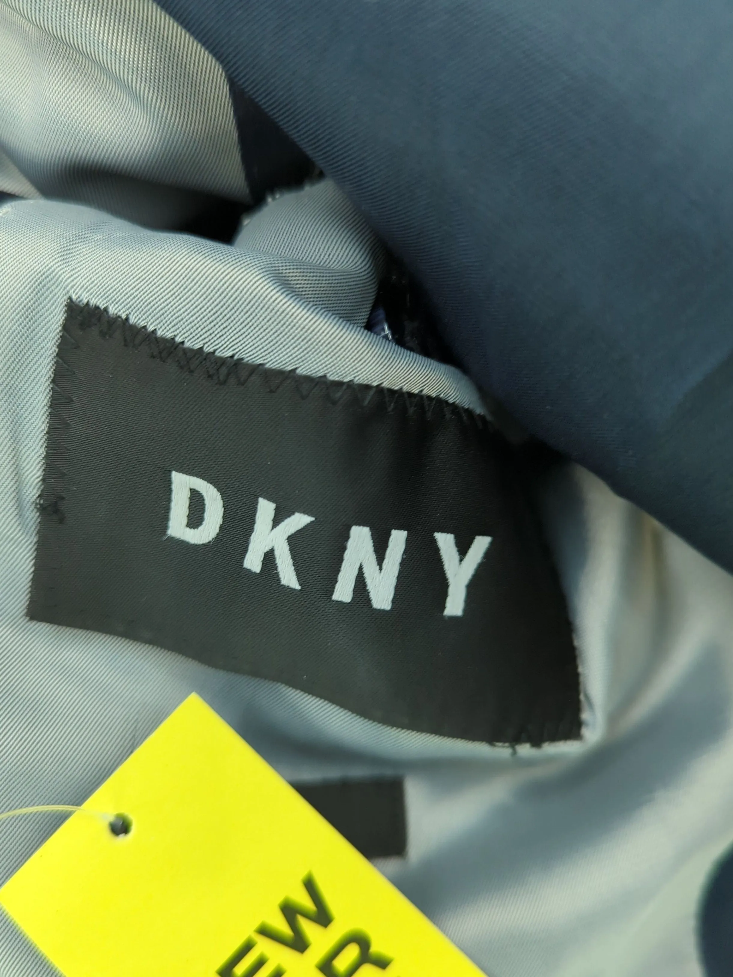 DKNY Men's Blazer Chest: 38 in Blue Wool with Polyester, Viscose