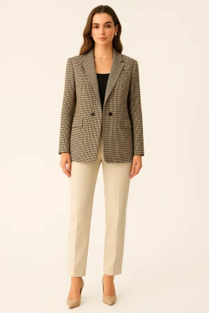 DOUBLE BREASTED HOUNDSTOOTH BLAZER