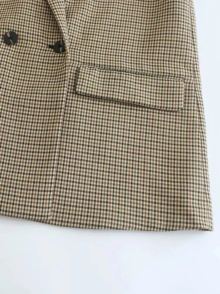 DOUBLE BREASTED HOUNDSTOOTH BLAZER