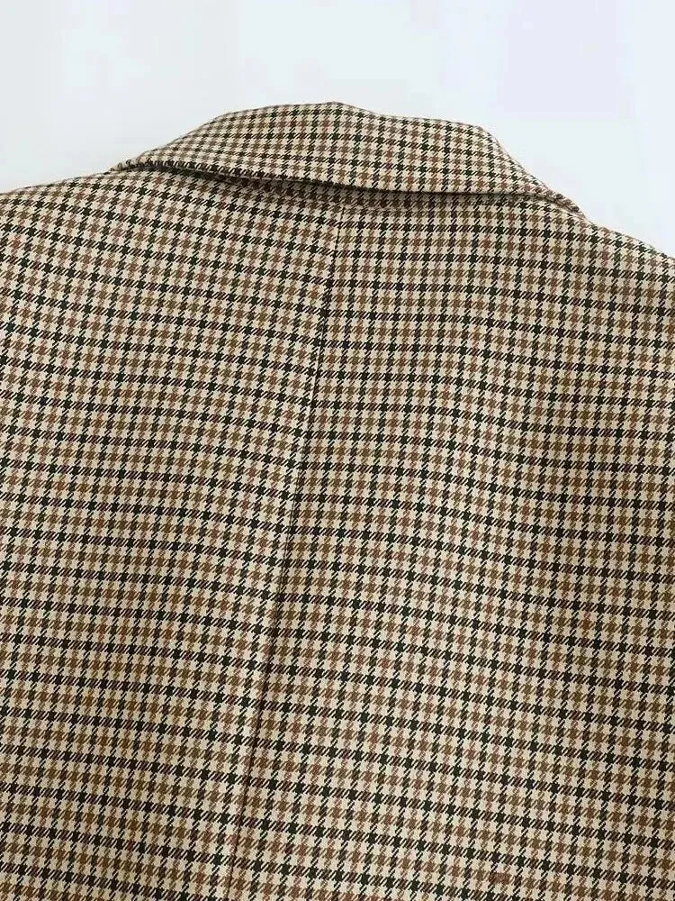 DOUBLE BREASTED HOUNDSTOOTH BLAZER