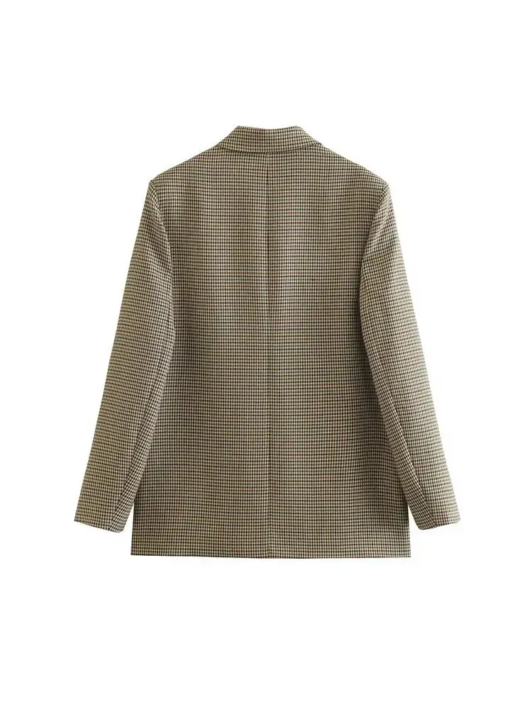 DOUBLE BREASTED HOUNDSTOOTH BLAZER