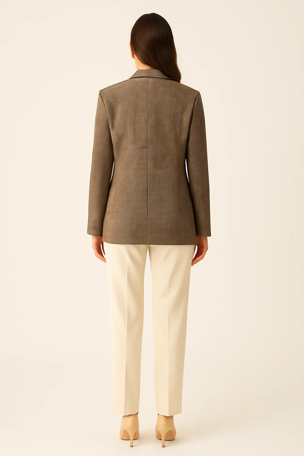 DOUBLE BREASTED HOUNDSTOOTH BLAZER