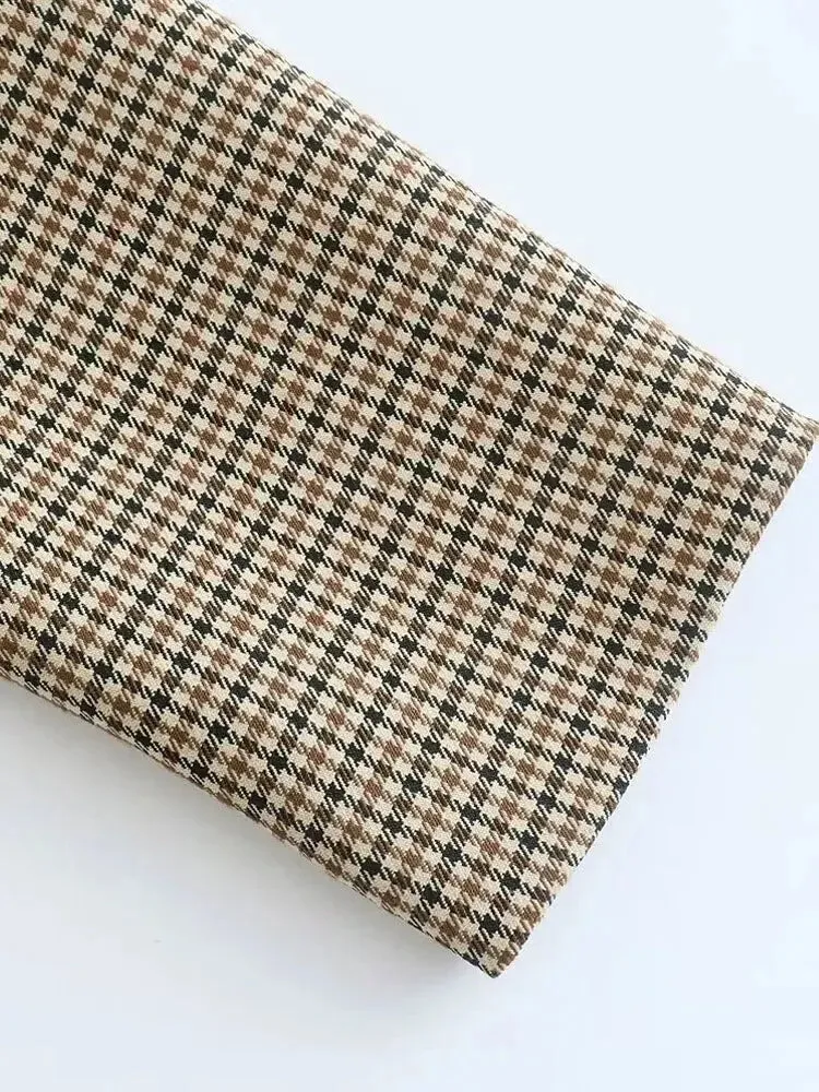 DOUBLE BREASTED HOUNDSTOOTH BLAZER