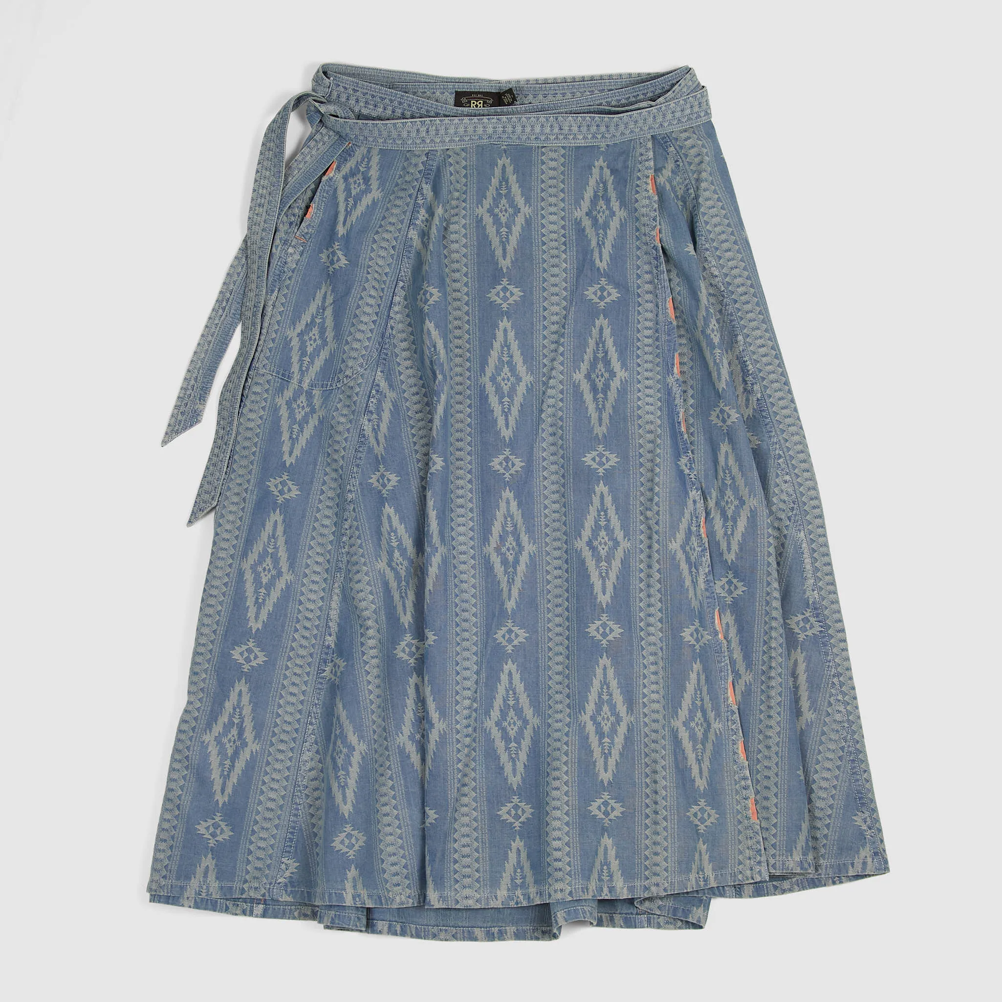 Double RL Ladies Indigo Jacquard Wrap Skirt