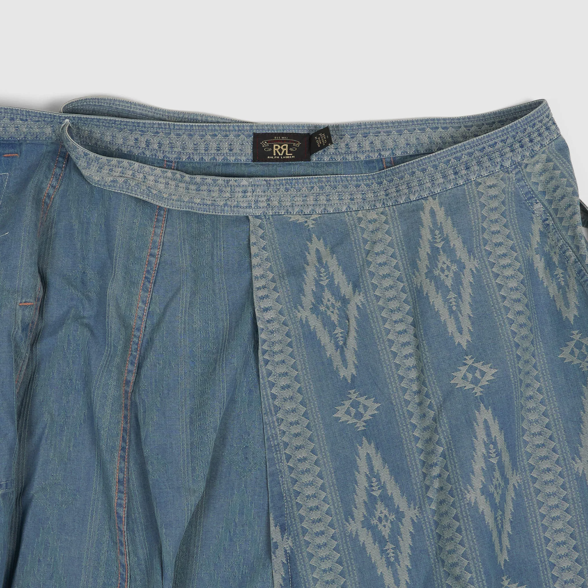 Double RL Ladies Indigo Jacquard Wrap Skirt