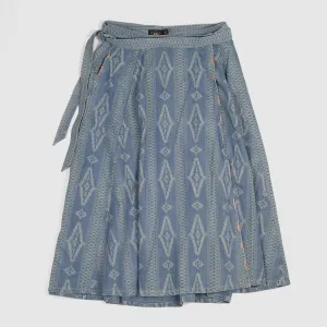 Double RL Ladies Indigo Jacquard Wrap Skirt