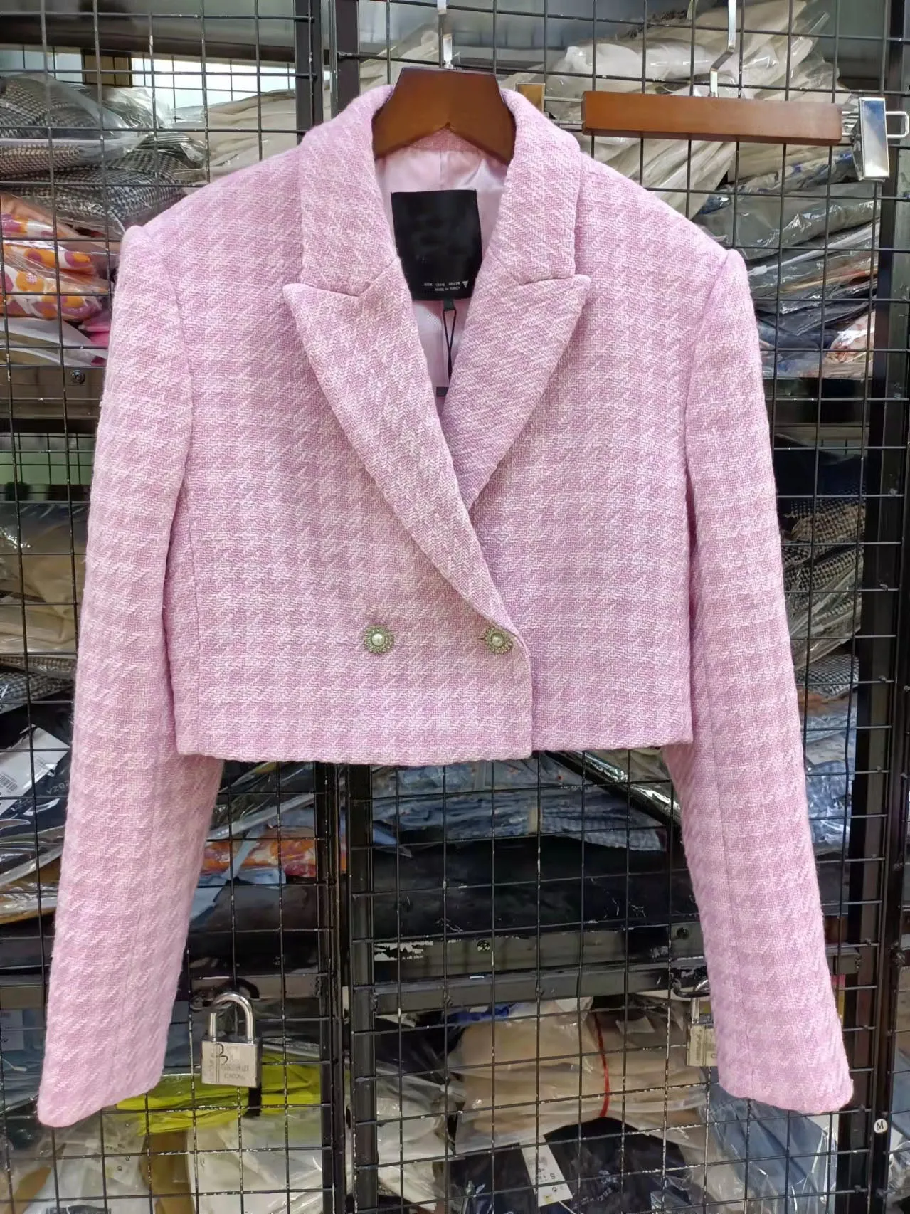 Dreamofthe90s Houndstooth Cropped Blazer And Skort Suit Set