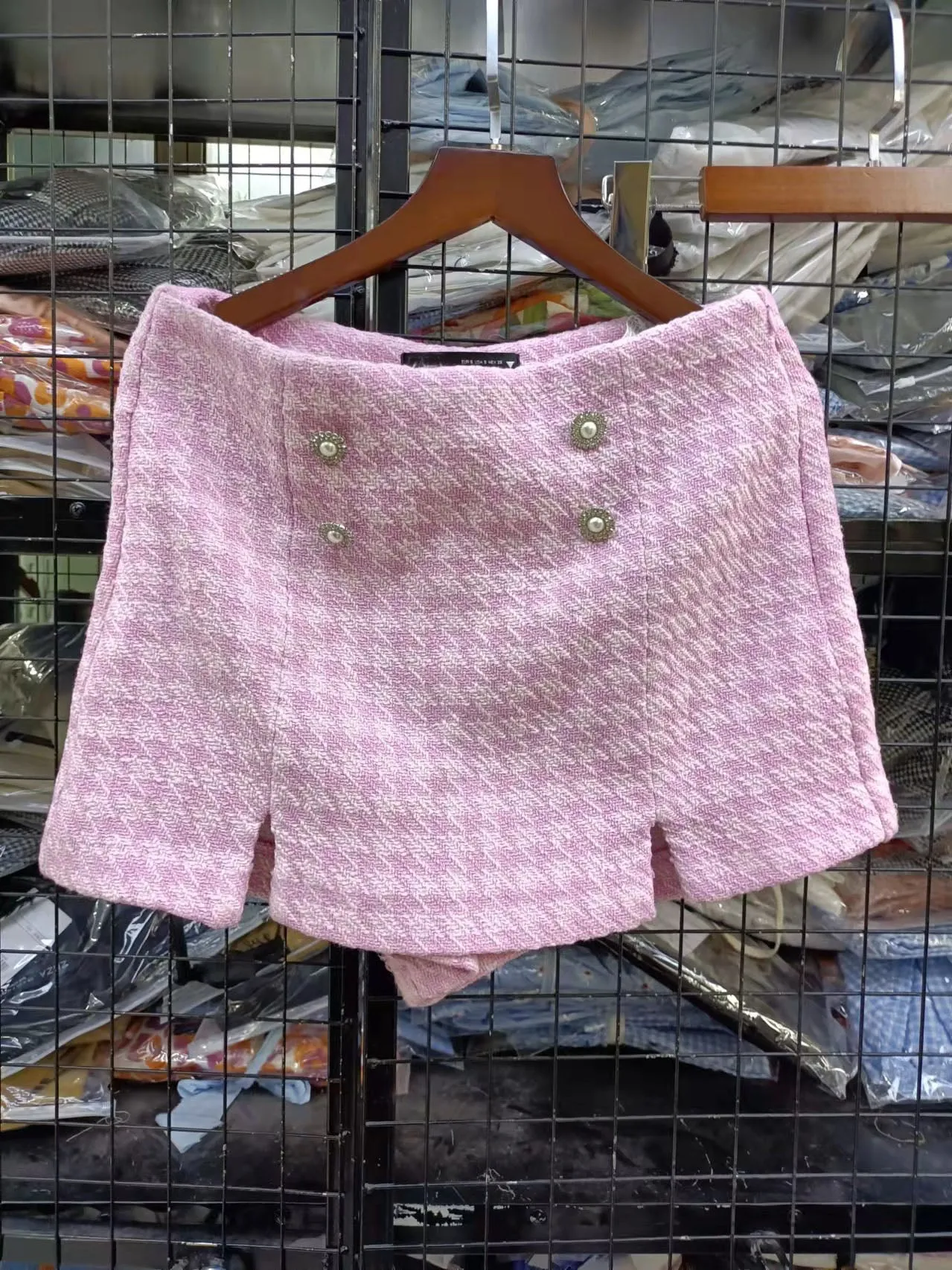 Dreamofthe90s Houndstooth Cropped Blazer And Skort Suit Set