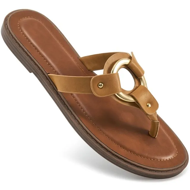 Ecetana Flip Flops for Women Beach Flats Sandals Comfortable Summer Sandals