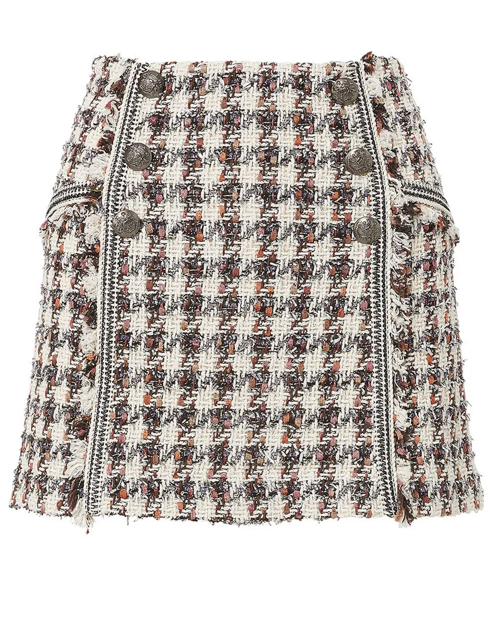 Ecru Multi Starck Houndstooth Mini Skirt