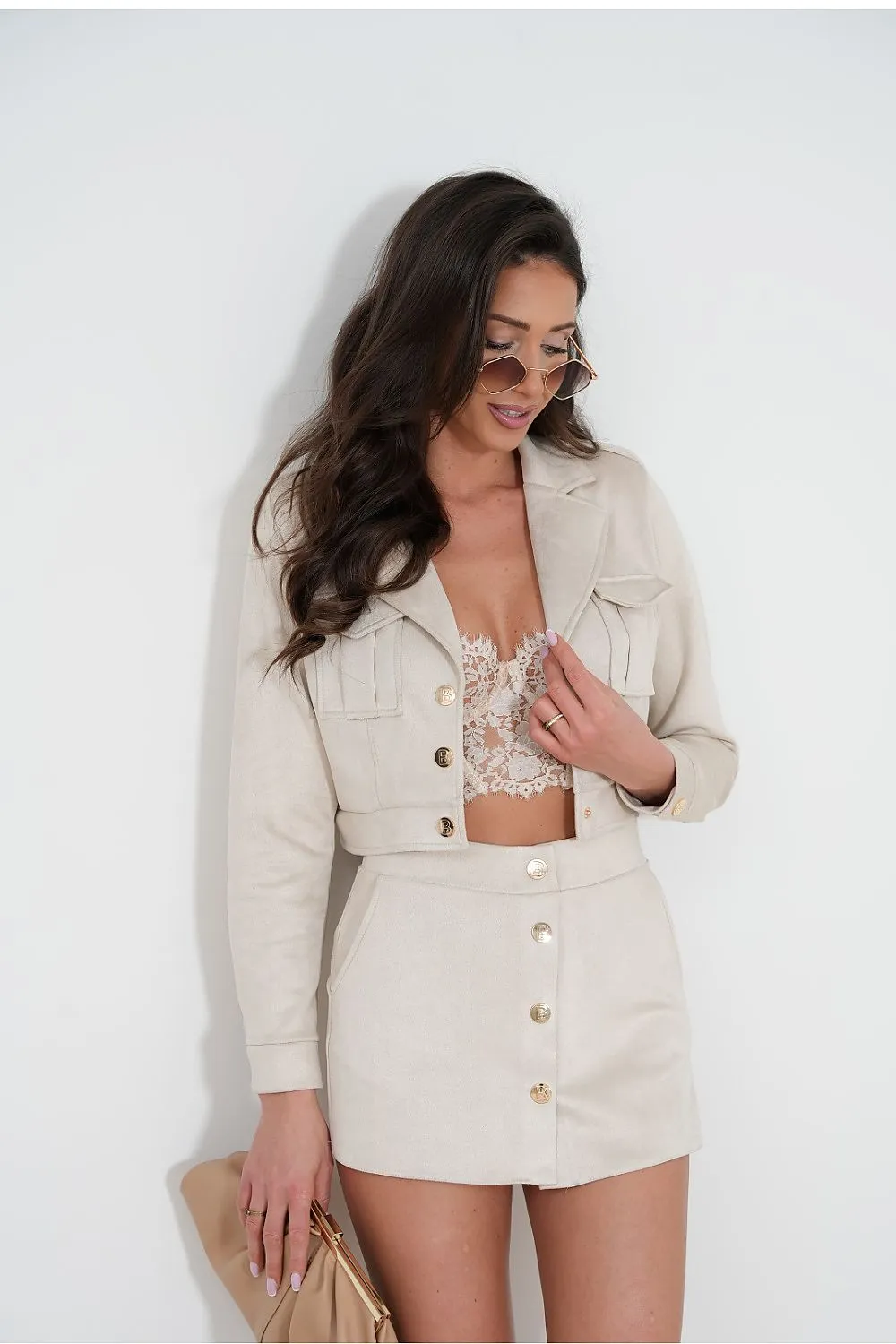 Elegant Classic Blazer Skirt Set