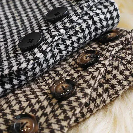 Elegant Women's  professional formal business office work Slit Houndstooth pencil Midi Skirt