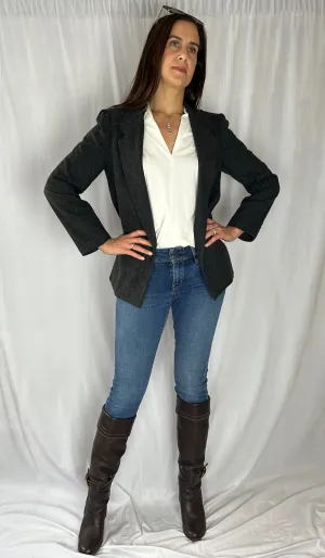 E.R. Gerard Grey Tweed Single-Breasted Blazer