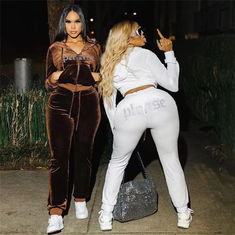 European and American New2023Amazon Fall Women's Clothing Sports Casual Hooded Top High Waist Slim Pants Suit for Women