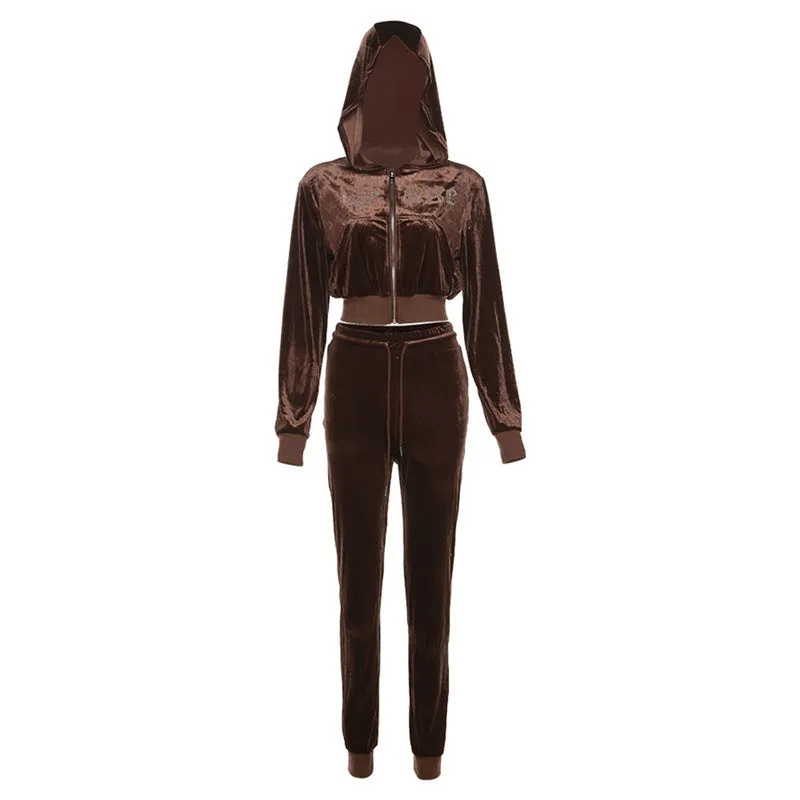 European and American New2023Amazon Fall Women's Clothing Sports Casual Hooded Top High Waist Slim Pants Suit for Women