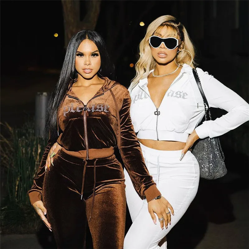 European and American New2023Amazon Fall Women's Clothing Sports Casual Hooded Top High Waist Slim Pants Suit for Women