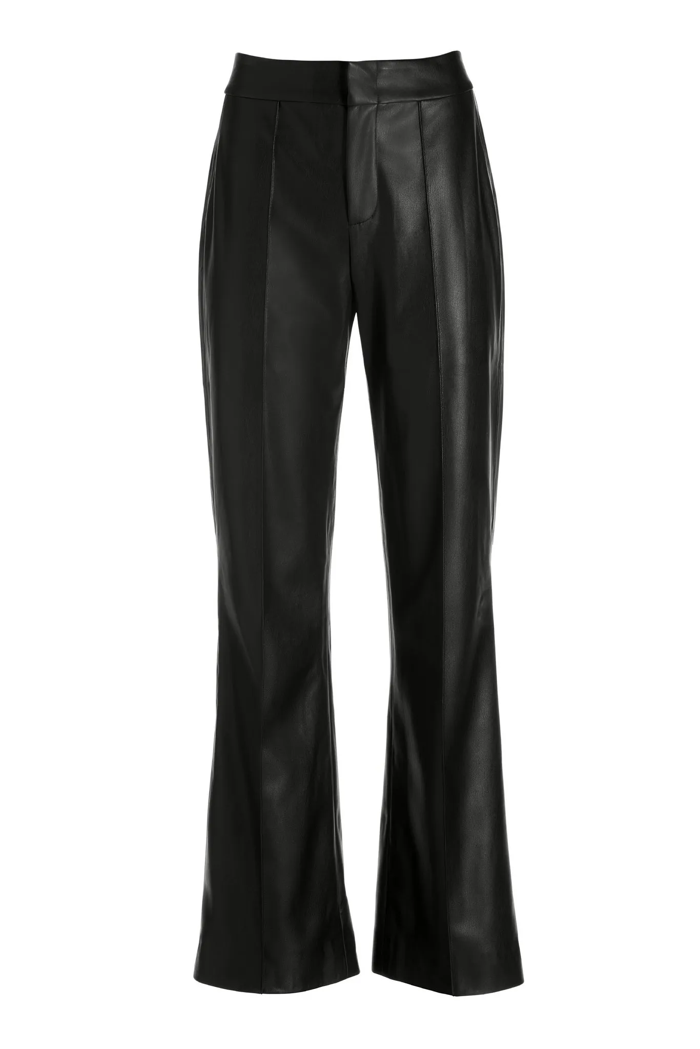 Faux Leather Wide Leg Trouser Black