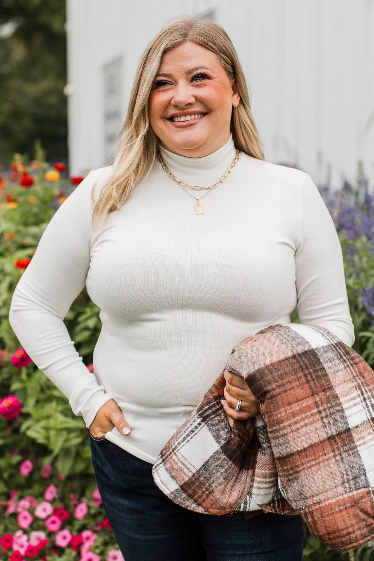 Feeling So Fine Turtleneck Top- Ivory