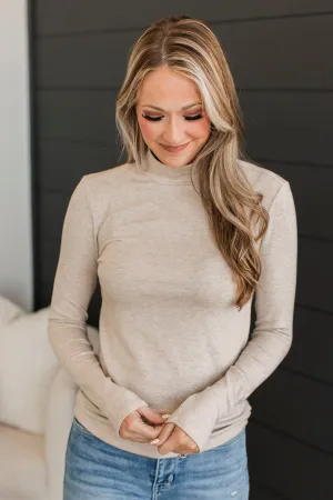 Feeling So Fine Turtleneck Top- Oatmeal