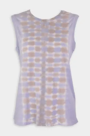 Fitted Muscle Tee in Taupe/Sky
