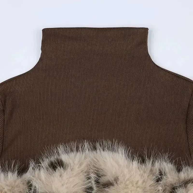 Fluffy Leopard Top