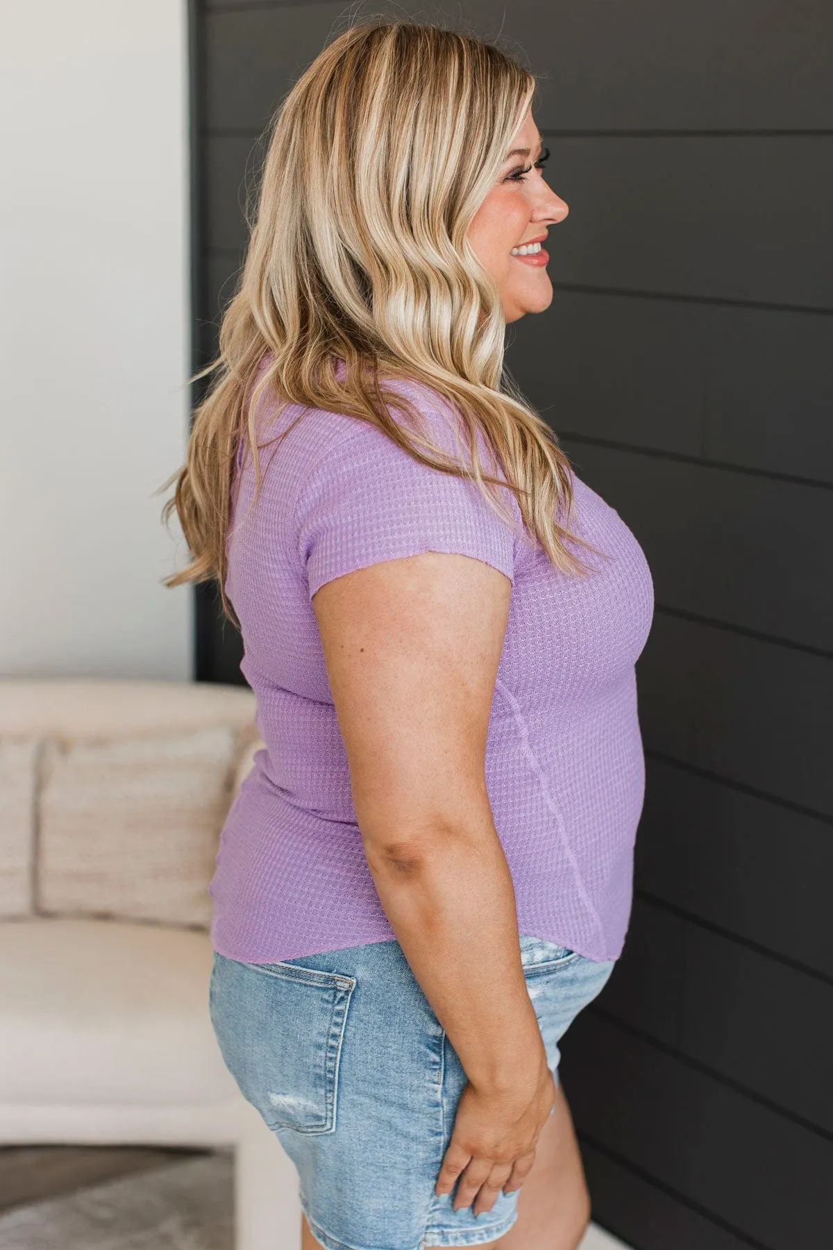 Focus On Positives Cap Sleeve Top- Lavender