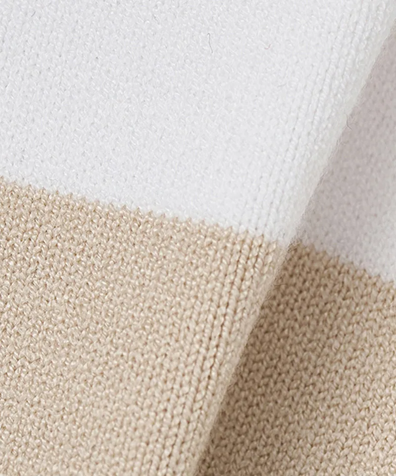 FORDI Color Block Turtleneck Knit - Beige