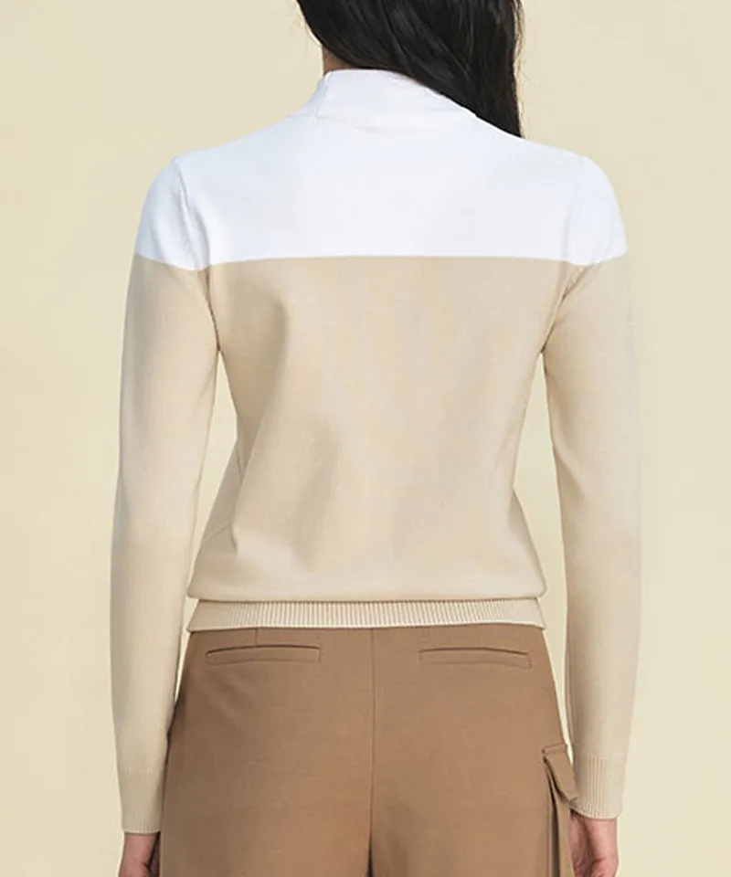 FORDI Color Block Turtleneck Knit - Beige