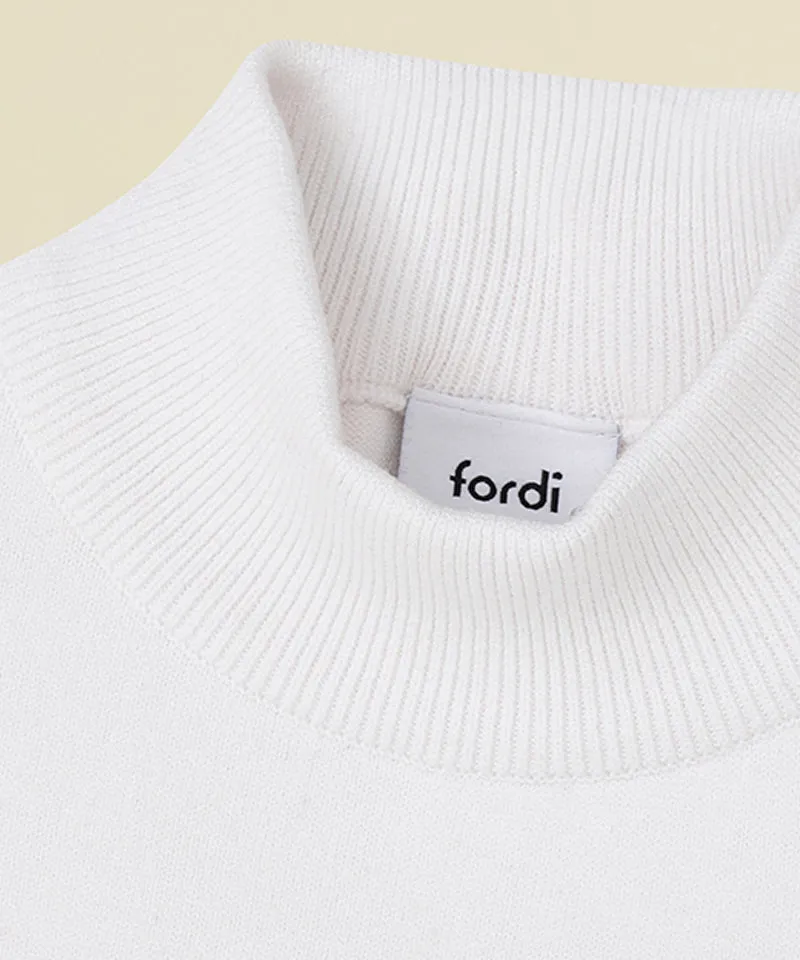 FORDI Color Block Turtleneck Knit - Beige