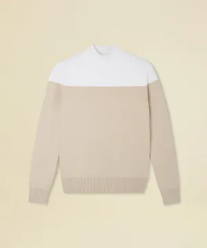 FORDI Color Block Turtleneck Knit - Beige