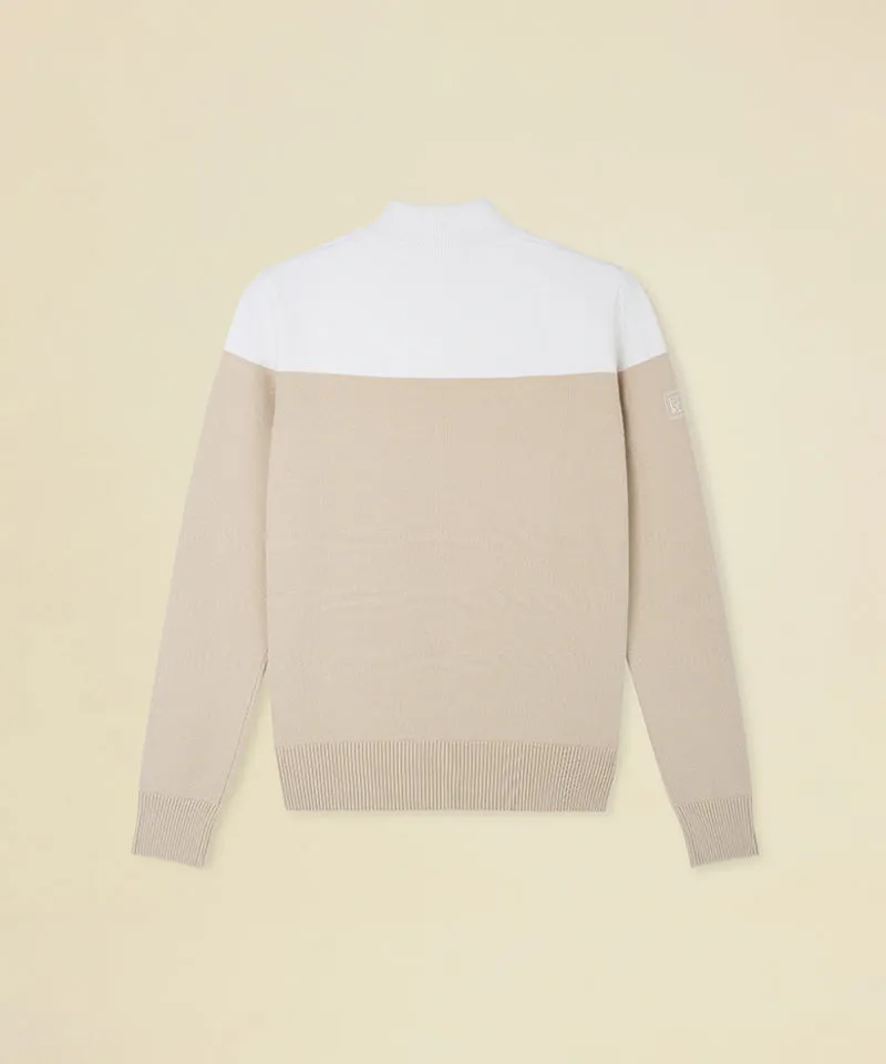 FORDI Color Block Turtleneck Knit - Beige