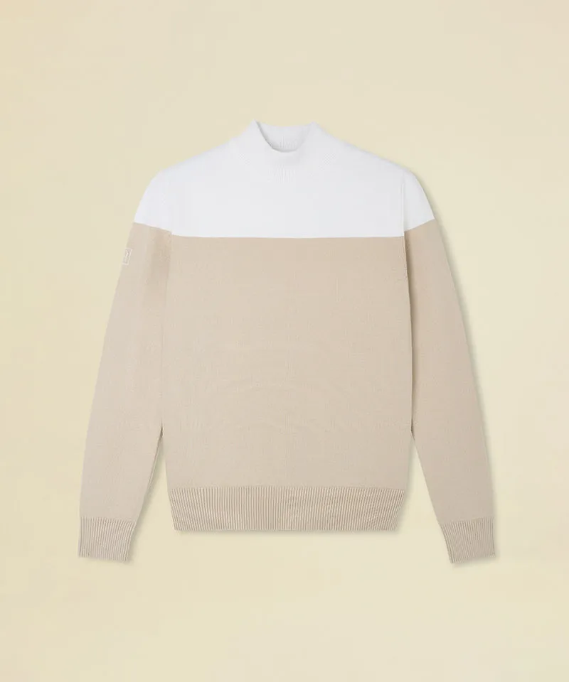 FORDI Color Block Turtleneck Knit - Beige