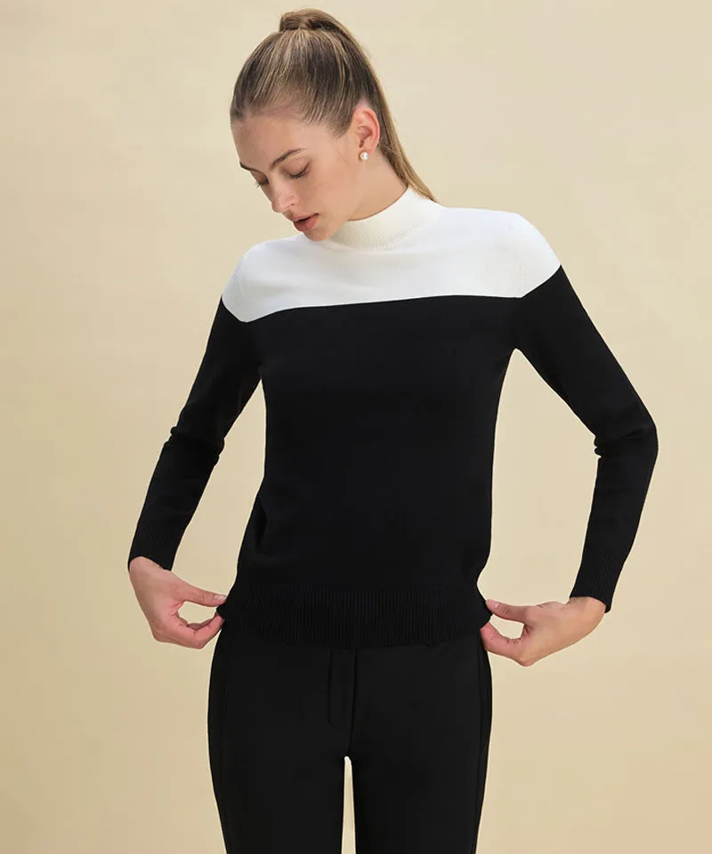 FORDI Color Block Turtleneck Knit - Black
