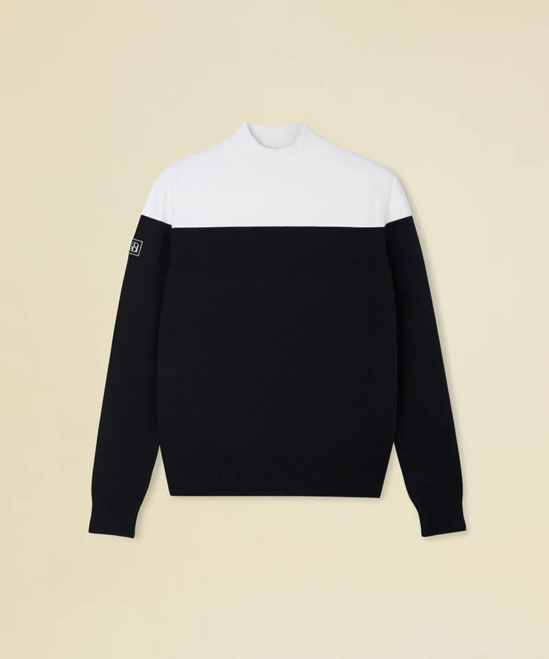 FORDI Color Block Turtleneck Knit - Black