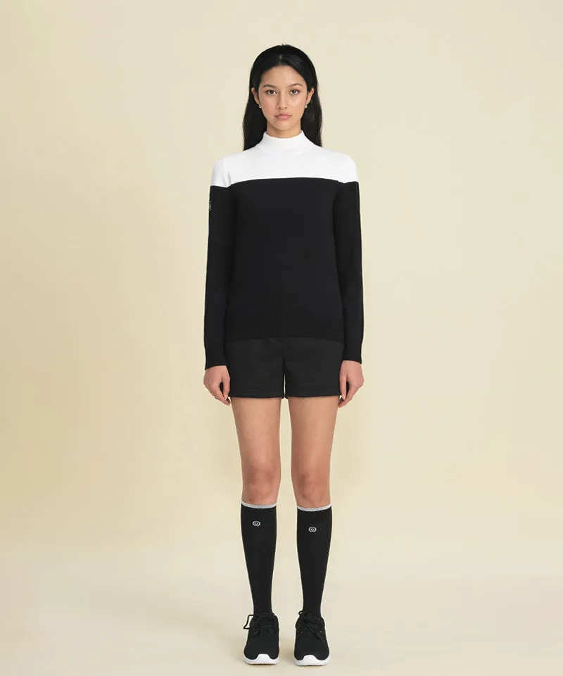 FORDI Color Block Turtleneck Knit - Black