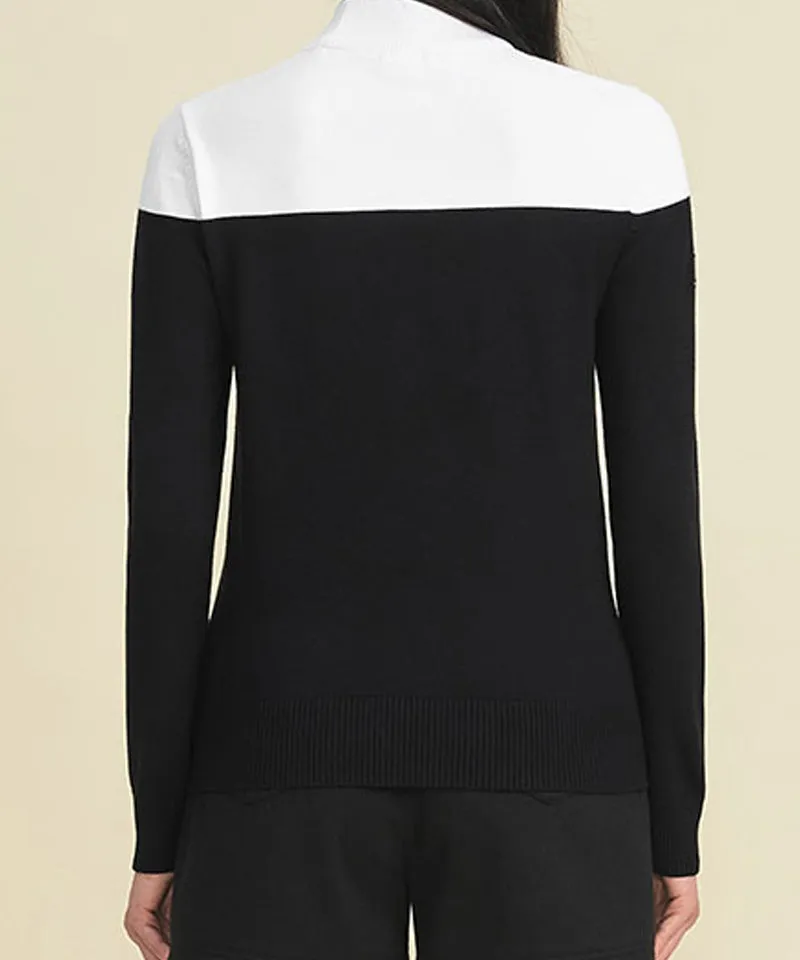 FORDI Color Block Turtleneck Knit - Black