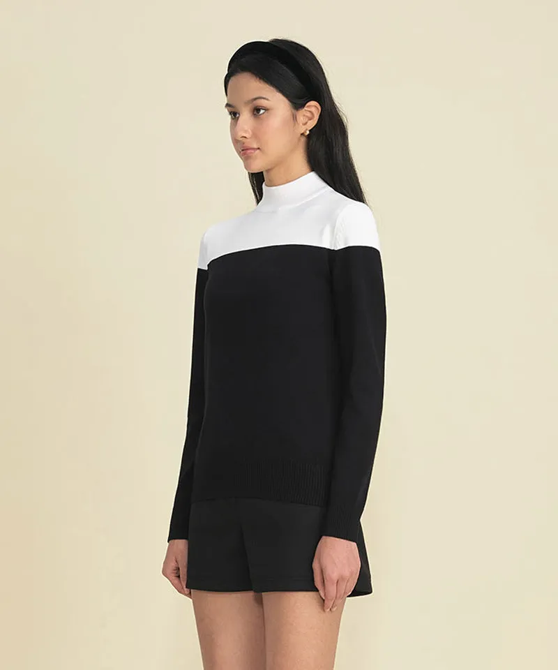 FORDI Color Block Turtleneck Knit - Black