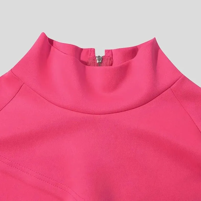 Gay Fashion Pink Turtleneck Crop Top