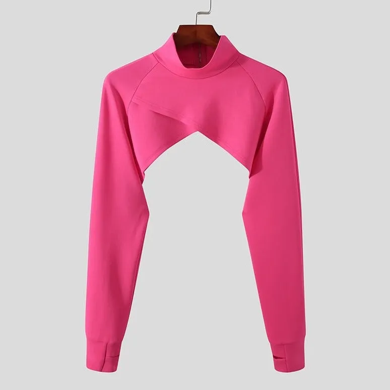 Gay Fashion Pink Turtleneck Crop Top